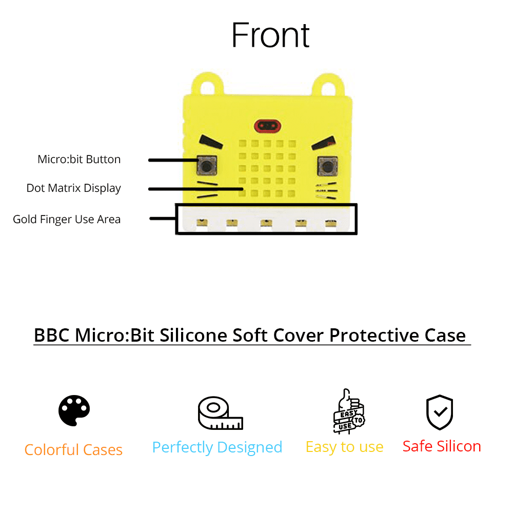 BBC Micro:Bit Silicone Soft Cover Protective Case (Yellow) for Micro:Bit V1 & V2