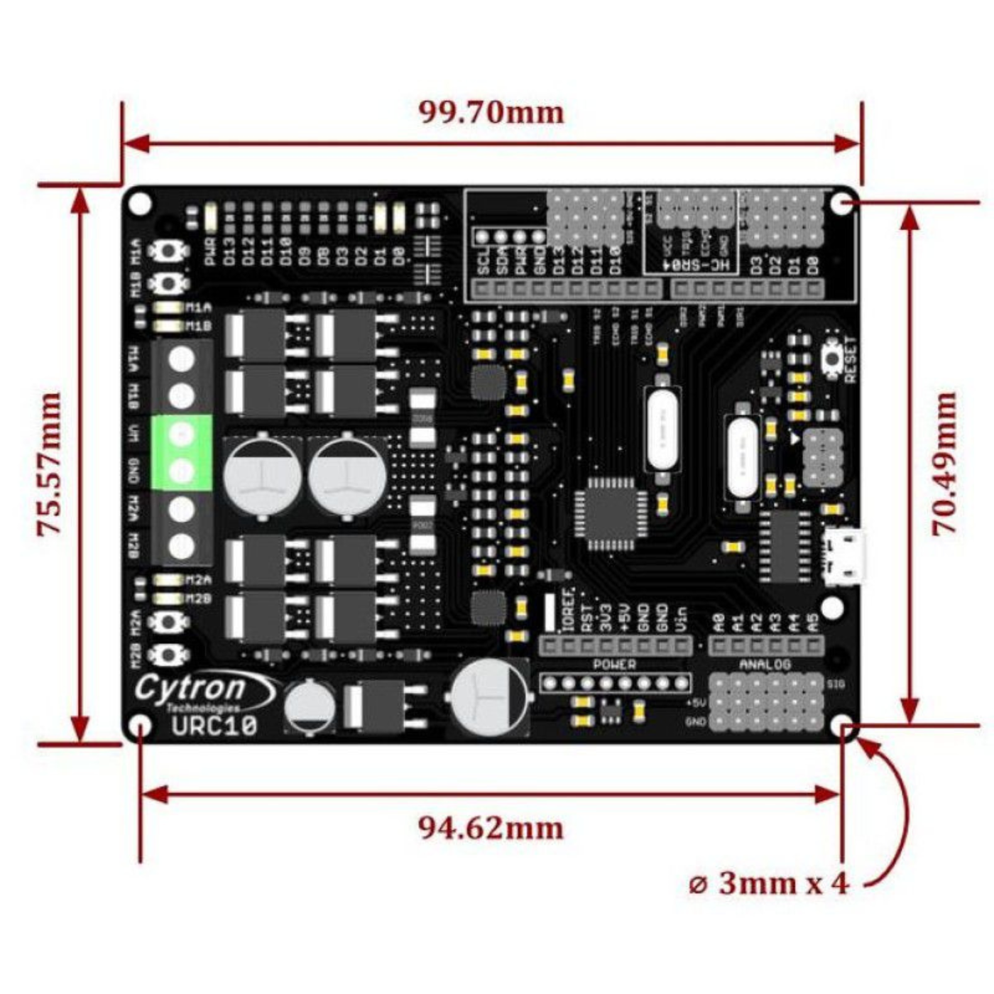 Cytron URC10 Sumo Robot Controller R1.1 Arduino-Compatible Motor Driver Board