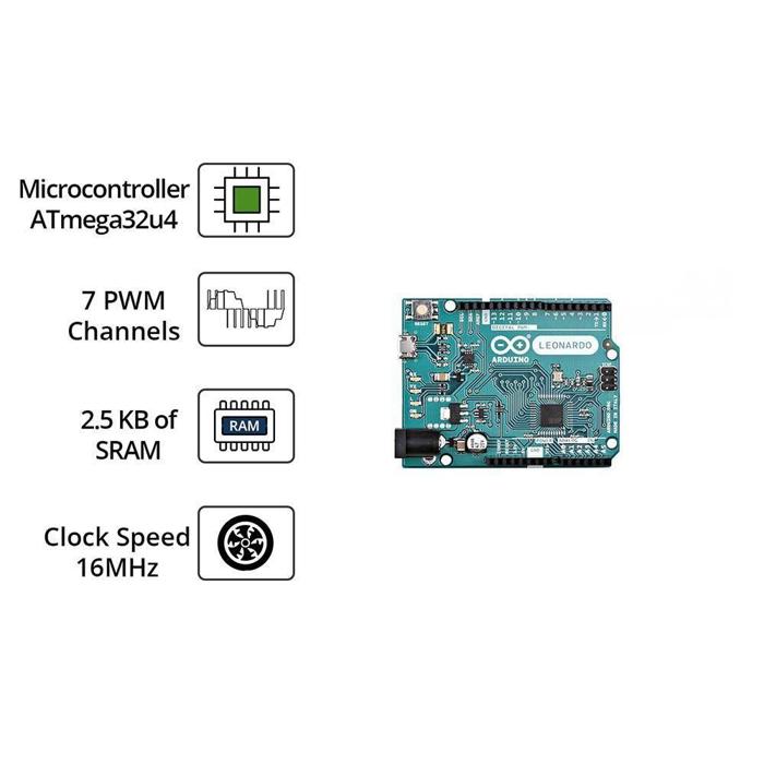 Arduino Leonardo ATmega32u4 Microcontroller Board - Ideal for Prototyping