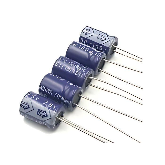 Buy 100uF 25V Electrolytic Capacitor Pack of 5 - Iotcart
