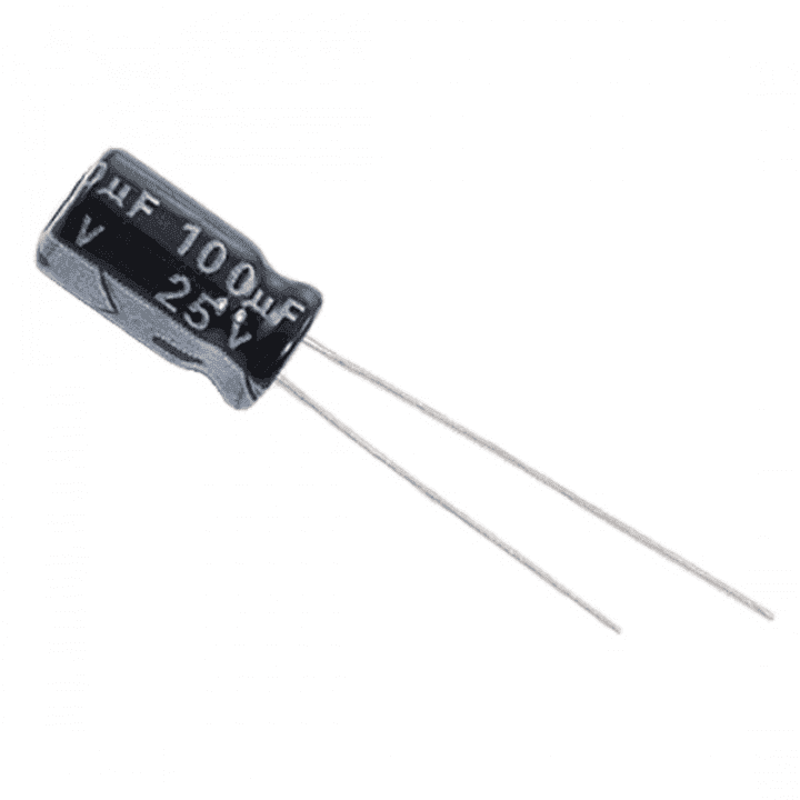 100uF / 25V Electrolytic Capacitor (Pack of 5)