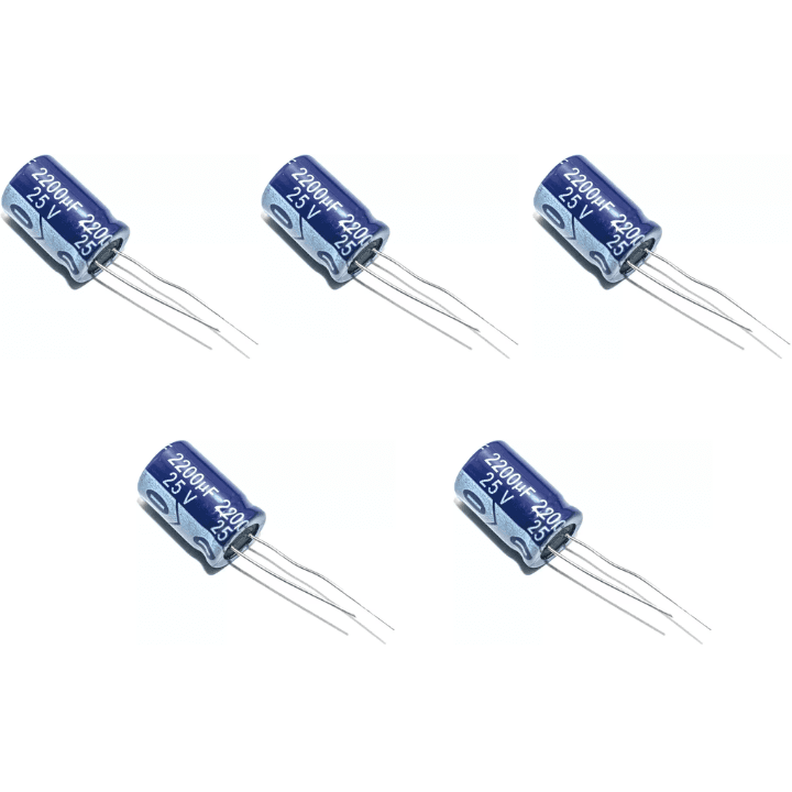 220µF 25V Electrolytic Capacitor (Pack of 5)
