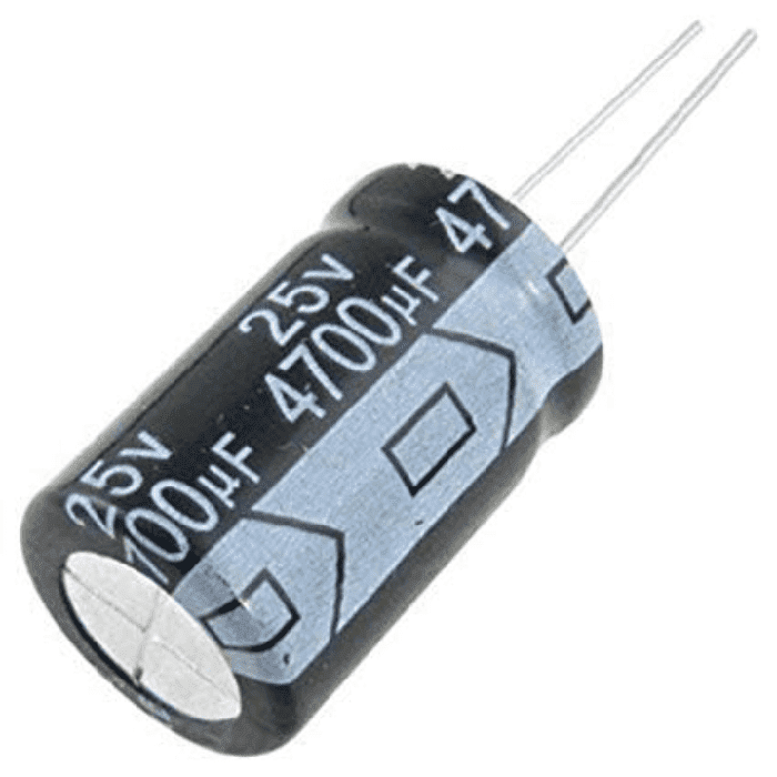 Iotcart 4700uF 25V Electrolytic Capacitor (Pack of 5) - Power Filtering for DC Circuits