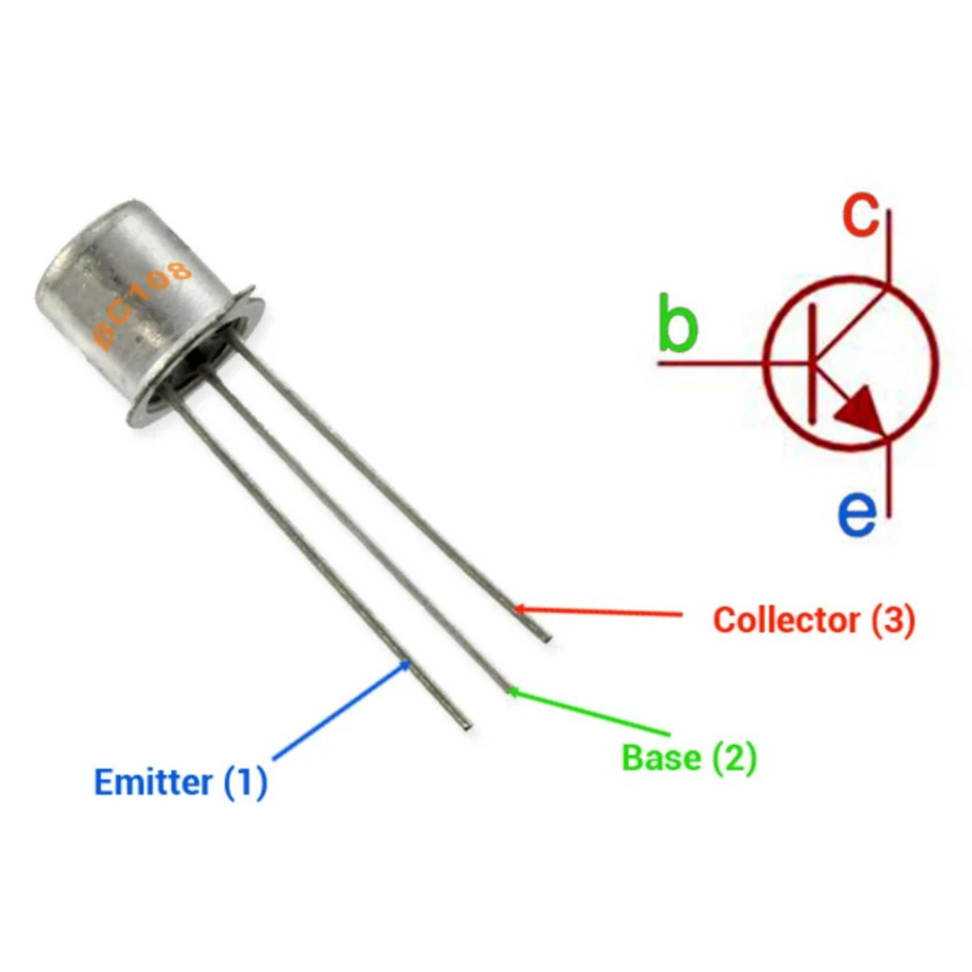 BC108 NPN General Purpose Transistor Metal Package