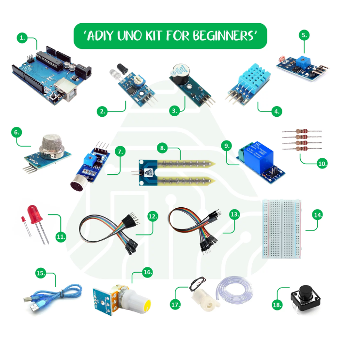 ADIY Uno R3 Kit with 18 Sensors - Arduino Compatible - Buy Online in India