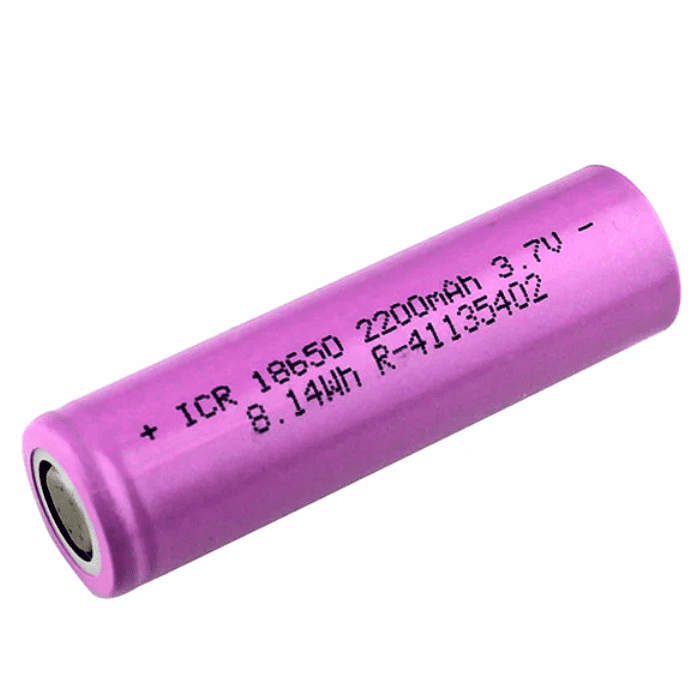 18650 2200mAh 3.7v Cylinder Rechargeable Li-Ion Battery (Any Colour)