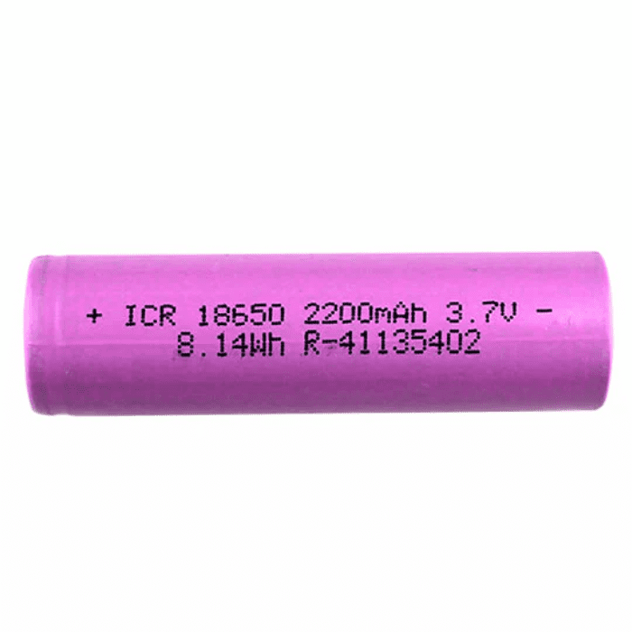 18650 2200mAh 3.7v Cylinder Rechargeable Li-Ion Battery (Any Colour)