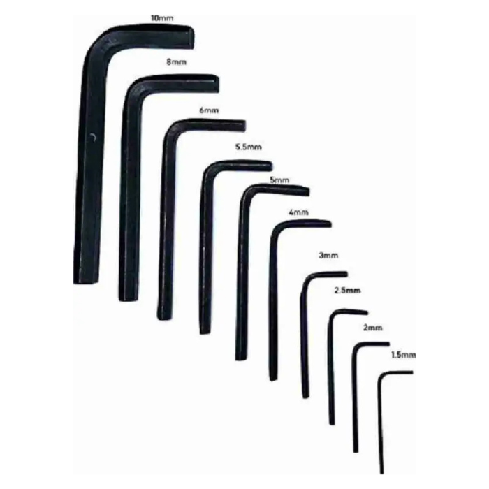 Hex Short Allen Key Standard Set 1.5-10 MM (Set of 10)