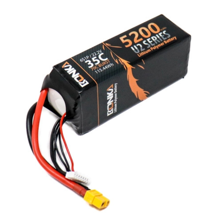 Bonka 22.2V 5200mAh 35C 6S1P LiPo Battery for RC Drones & Robotics
