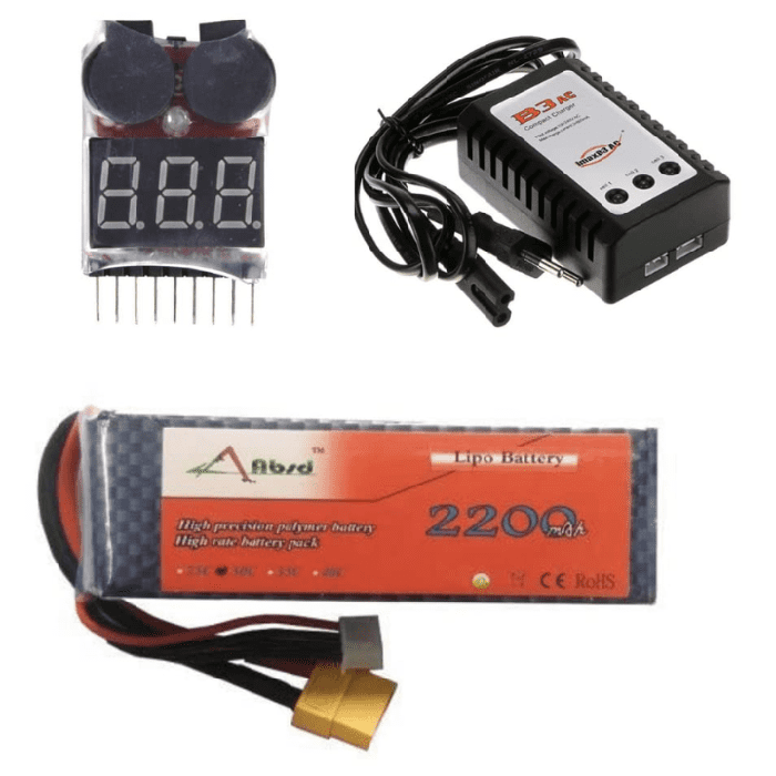 Iotcart 11.1V 25C 2200mAh LiPo Battery with B3AC Charger - RC & Drone Power
