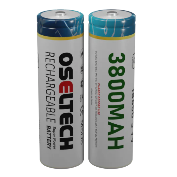 18650 3.7V 3800mAH Rechargeable Lithium Ion Battery with Header (Pack of 2)