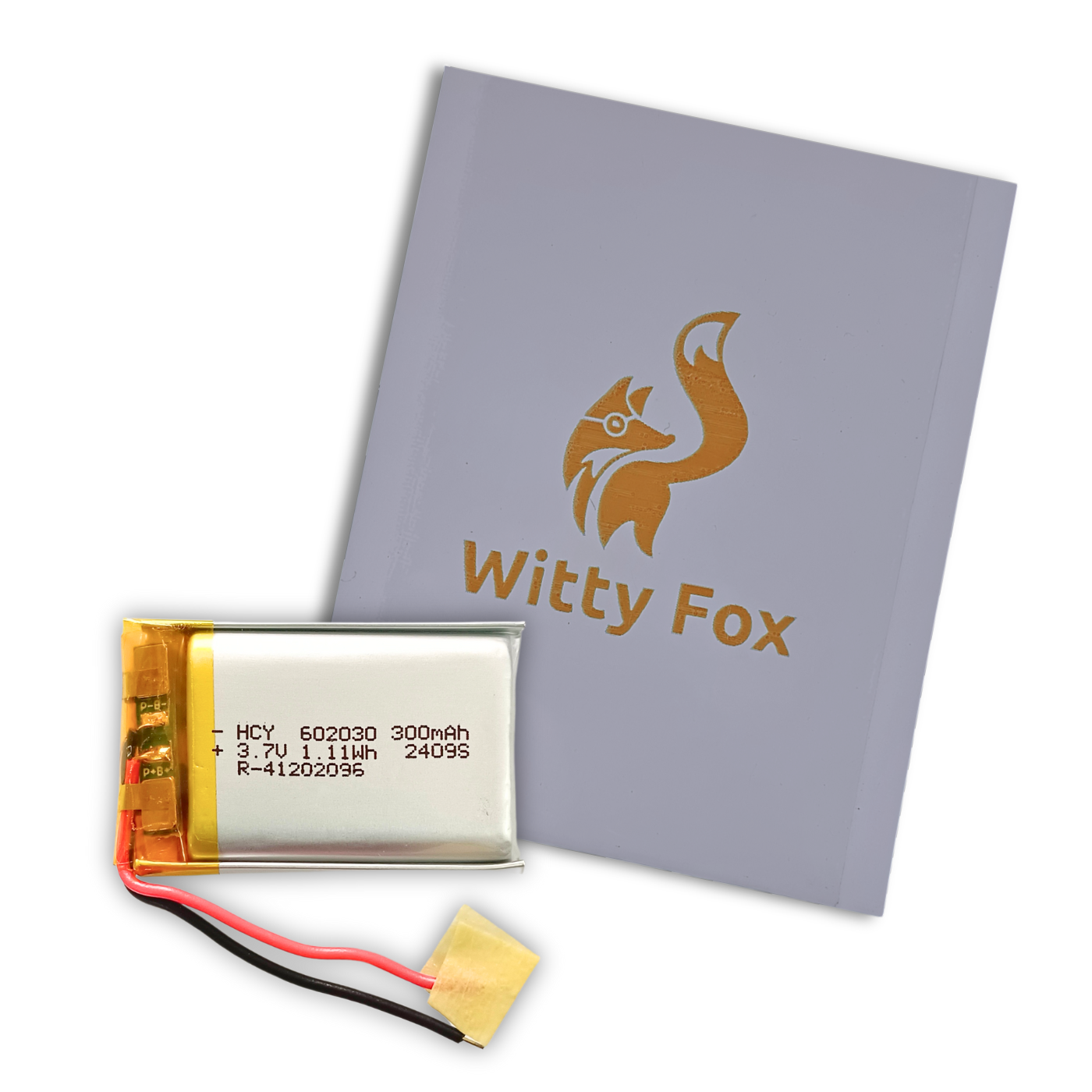 Witty Fox 3.7v 300mah Rechargeable Lithium Polymer Battery