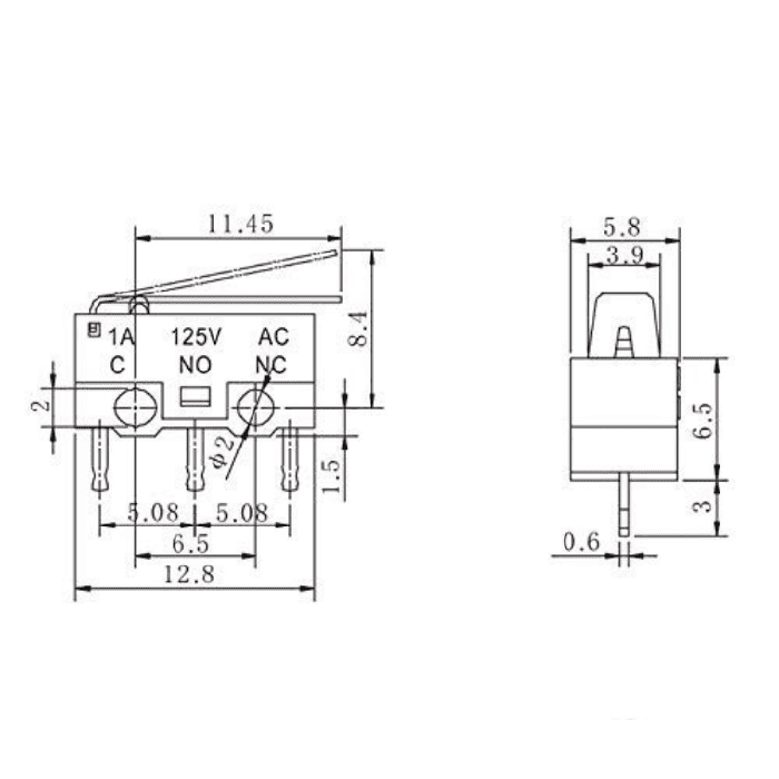 Iotcart Microswitch KW10-Z1P 1A 125V AC Limit Switch - PCB Mount SPDT