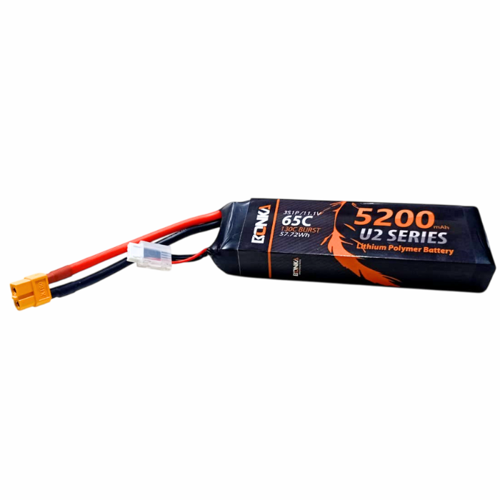 Bonka 11.1V 5200mAh 65C 3S1P LiPo Battery for RC Drones & Robotics