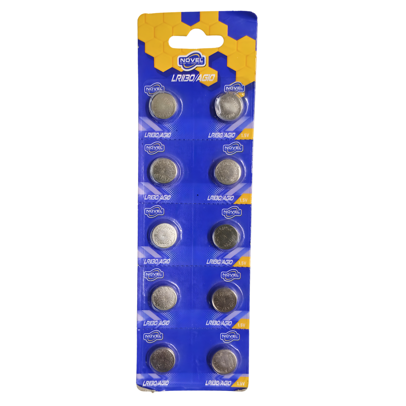 NOVEL LR1130/AG10 1.5V Button Cell Battery (PACK OF 10)