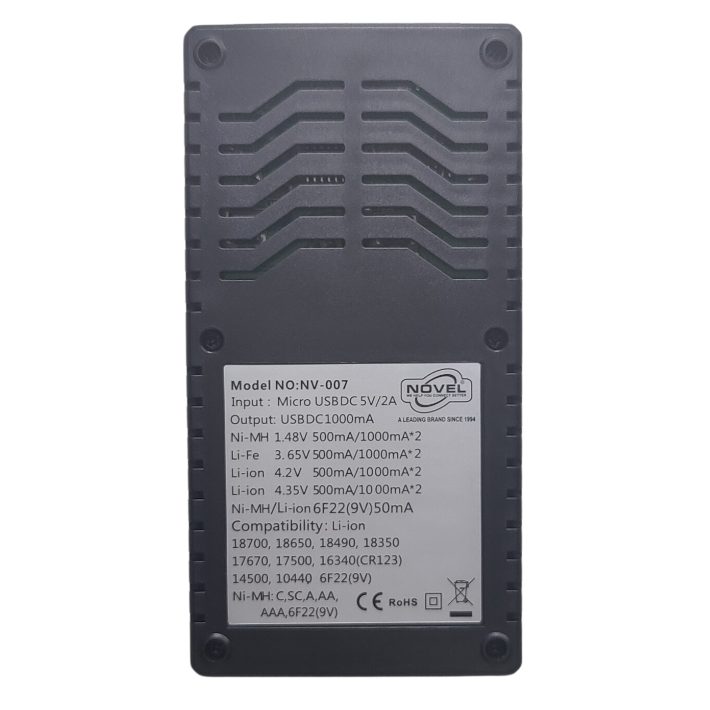 NOVEL 5V 2A Smart Battery Charger - Input Micro USB