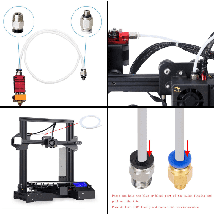 PTFE 3x5mm White Teflon Tube for 3mm 3D Printer Filament - 1 Meter (3mm ID X 5mm OD)