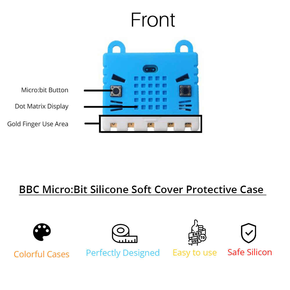 BBC Micro:Bit Silicone Soft Cover Protective Case (Blue) for BBC Micro:Bit V1 & V2