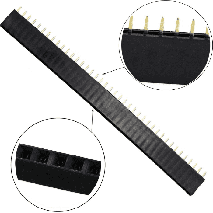 Buy 40x1 Female Berg Strip 2.54mm Pitch Header for PCB & Breadboard - Iotcart