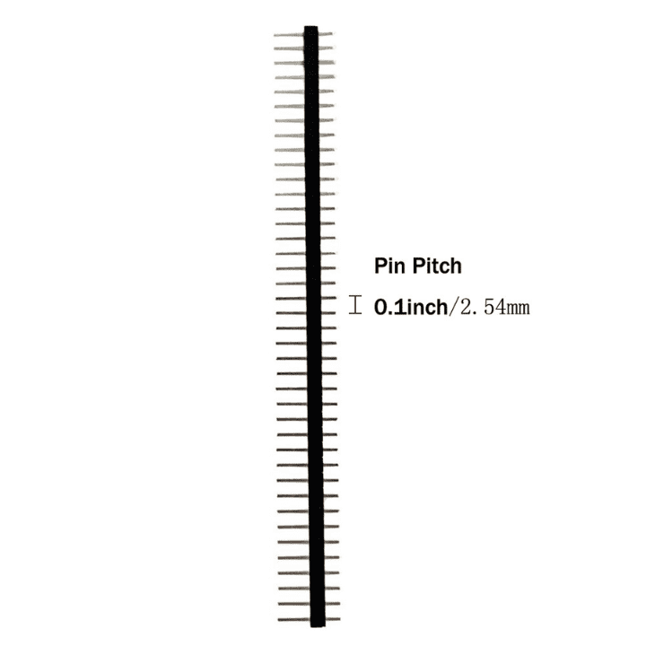 40x1 Pin 2.54mm Single Row Straight Male Pin Header Strip (Pack of 50)