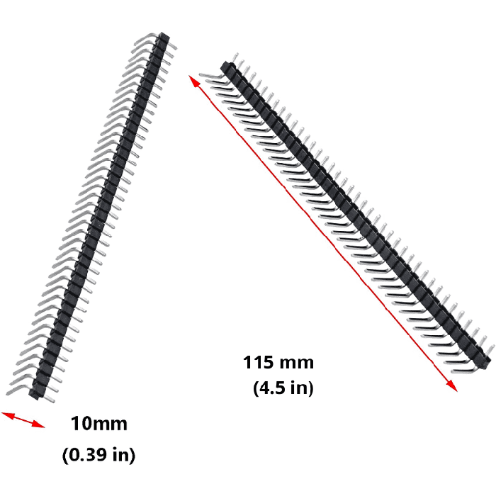 Iotcart 40x1 Male Berg Strip 2.54mm Right Angle Connector for PCB & Breadboard