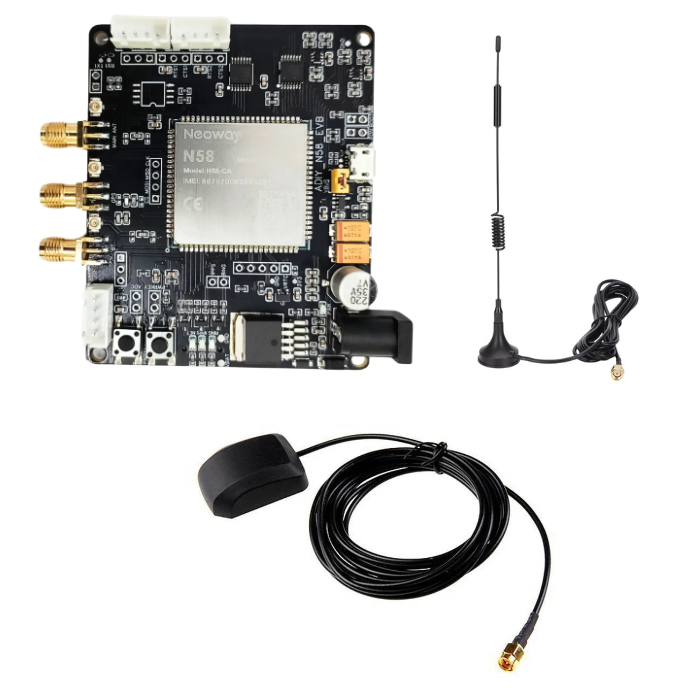 N58 Bluetooth Evaluation Board with GPS GNSS & LTE Antennas