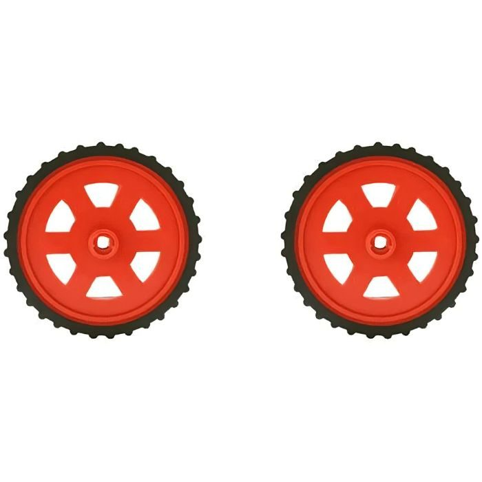 Red BO Motor Wheel +100 RPM Single Shaft BO Motor - Set of 2