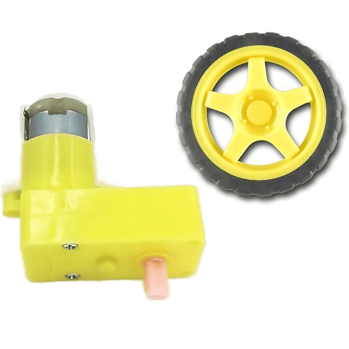 Single Shaft L-Shaped 60 RPM BO Motor with 65X25mm Wheel - 4 Sets