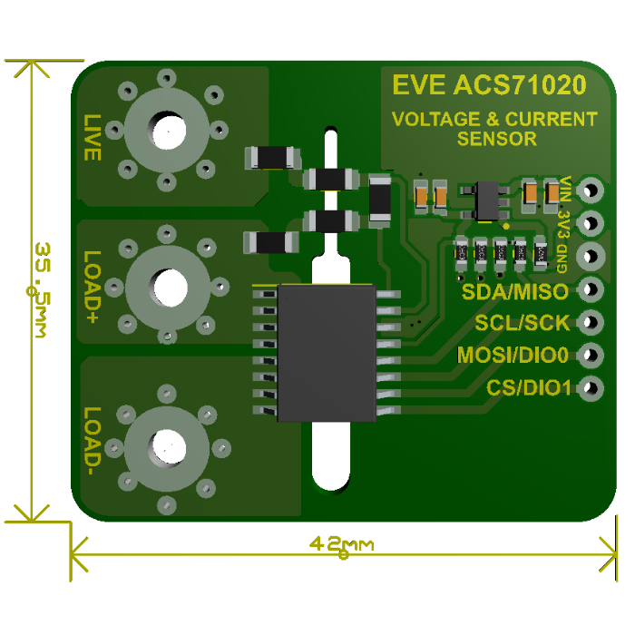 ACS71020 Hall-effect Power Sensing and Overcurrent Detection Breakout -7Semi