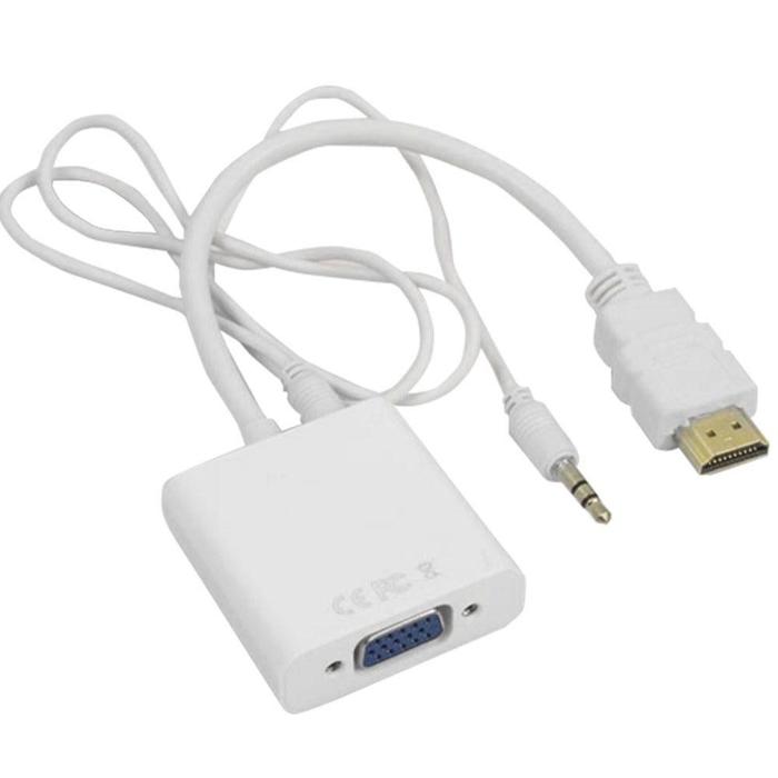 Iotcart HDMI to VGA Converter with Audio - White - Raspberry Pi Compatible