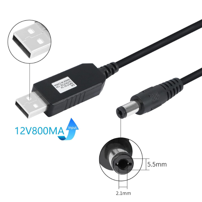 Iotcart SES-P-1780 5V to 9V USB Booster Cable 1A Output - Power Routers & DIY Projects