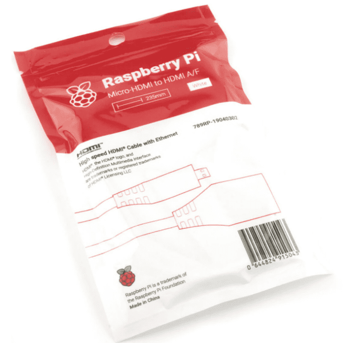 Raspberry Pi Official Micro HDMI to Standard HDMI Adapter