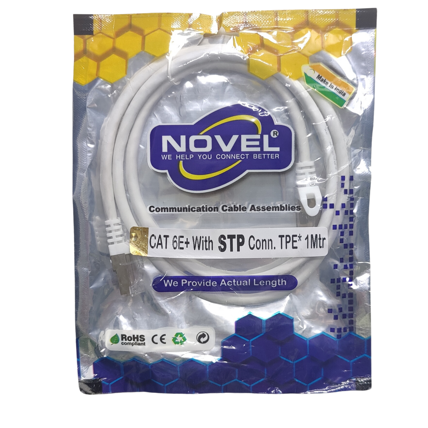 NOVEL CAT 6E+ Patch Cord Cable with STP Connector -1 Meter