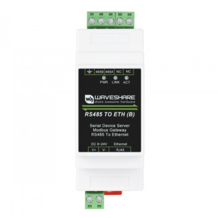 Waveshare RS485 to RJ45 Ethernet Industrial Serial Server with POE Function (Optional)