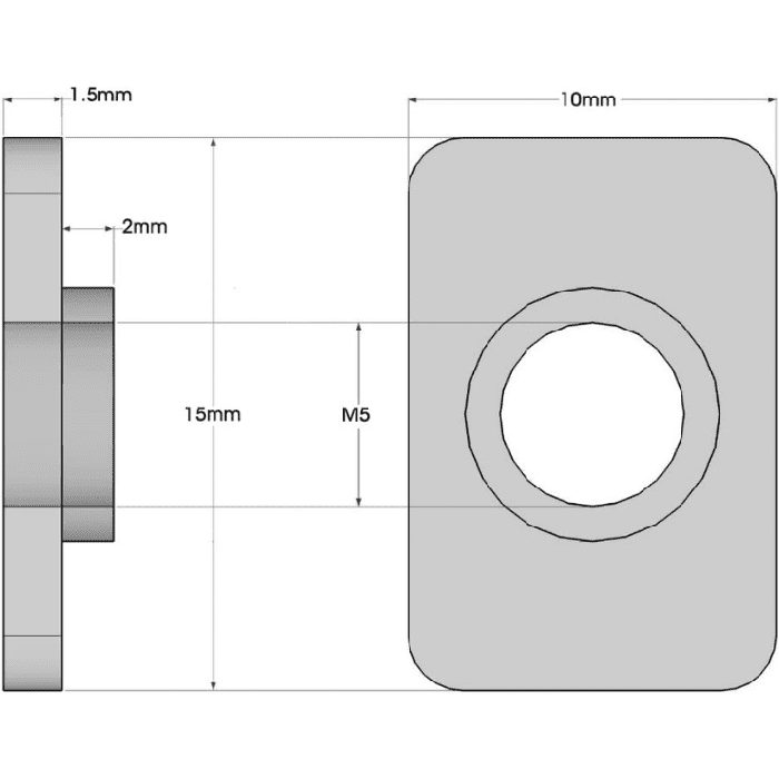 Openbuilds M5 Flat T Nut for 20mm Aluminium Profile