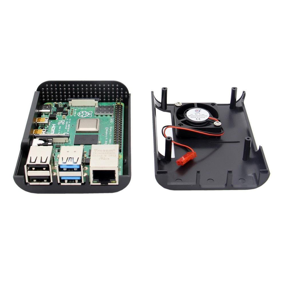 Raspberry Pi 4 ABS Black Case with Fan
