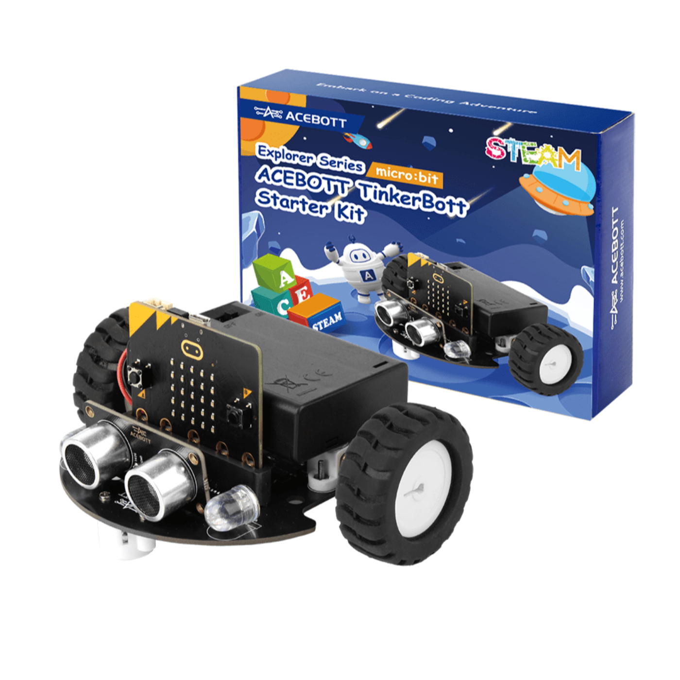 ACEBOTT TinkerBott Smart Car Starter Kit Compatible without BBC micro:bit V2