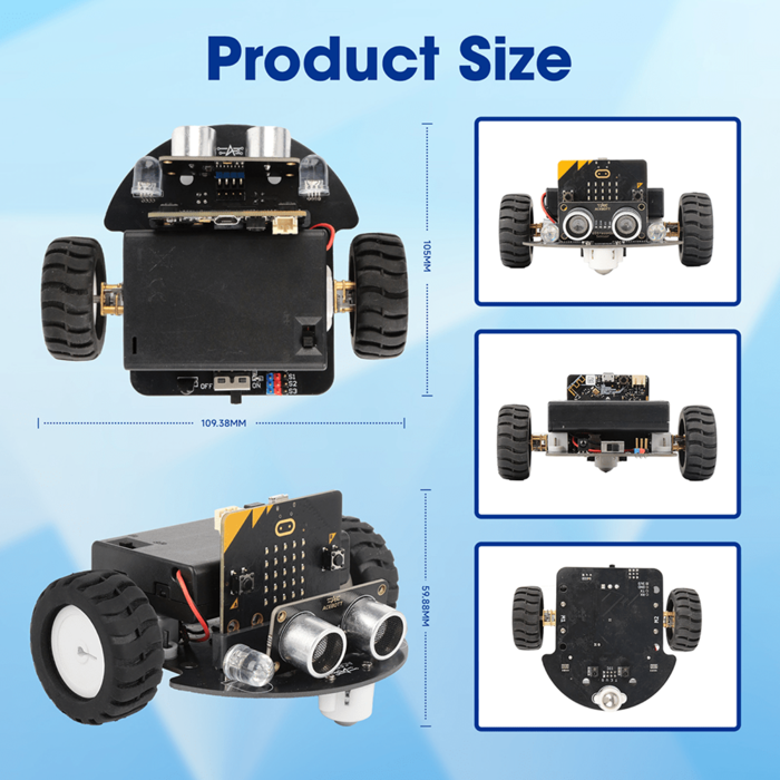 ACEBOTT TinkerBott Smart Car Starter Kit - BBC micro:bit V2 Compatible - STEM Robotics Kit