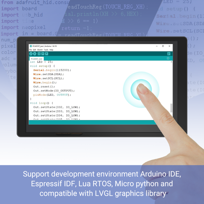 ELECROW ESP32 7In HMI Display 800×480 RGB TFT LCD Touch Screen without Acrylic Case
