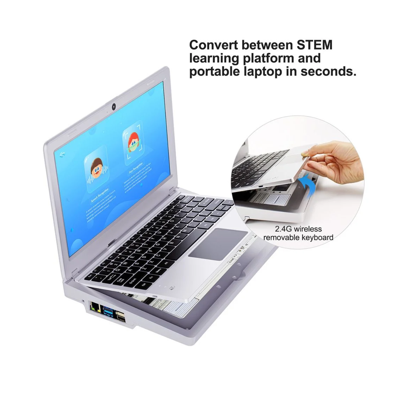 Elecrow - CrowPi2 - All-in-One Raspberry Pi STEM Laptop, FCC/CE Certified, Space Grey, English Keyboard, EU Plug, Basic Kit (No Raspberry Pi)