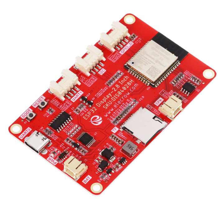ELECROW ESP32 display 2.8 Inch HMI 240×320 Display SPI TFT LCD Touch Screen Compatible with Arduino/LVGL/Esphome/PlatformIO/Micropython with Acrylic Case