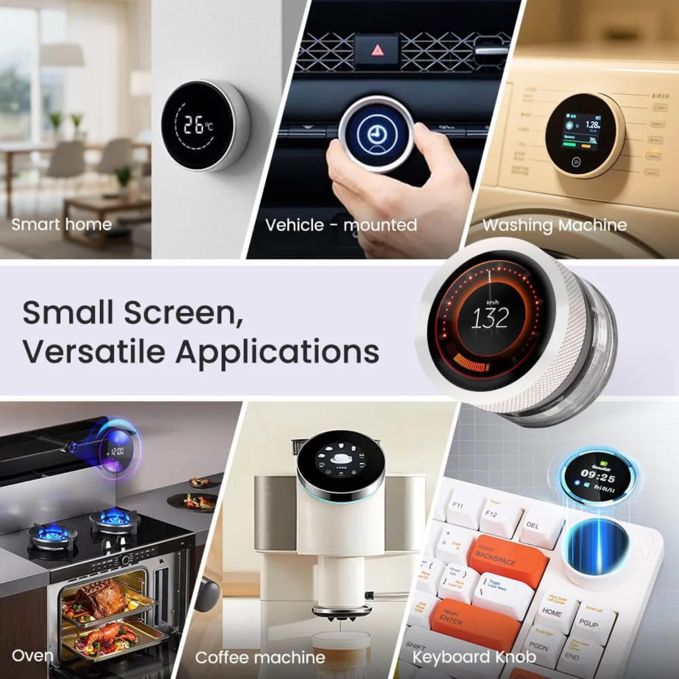 Elecrow CrowPanel 1.28 Inch ESP32 HMI Display with 240x240 IPS Round Touch Screen