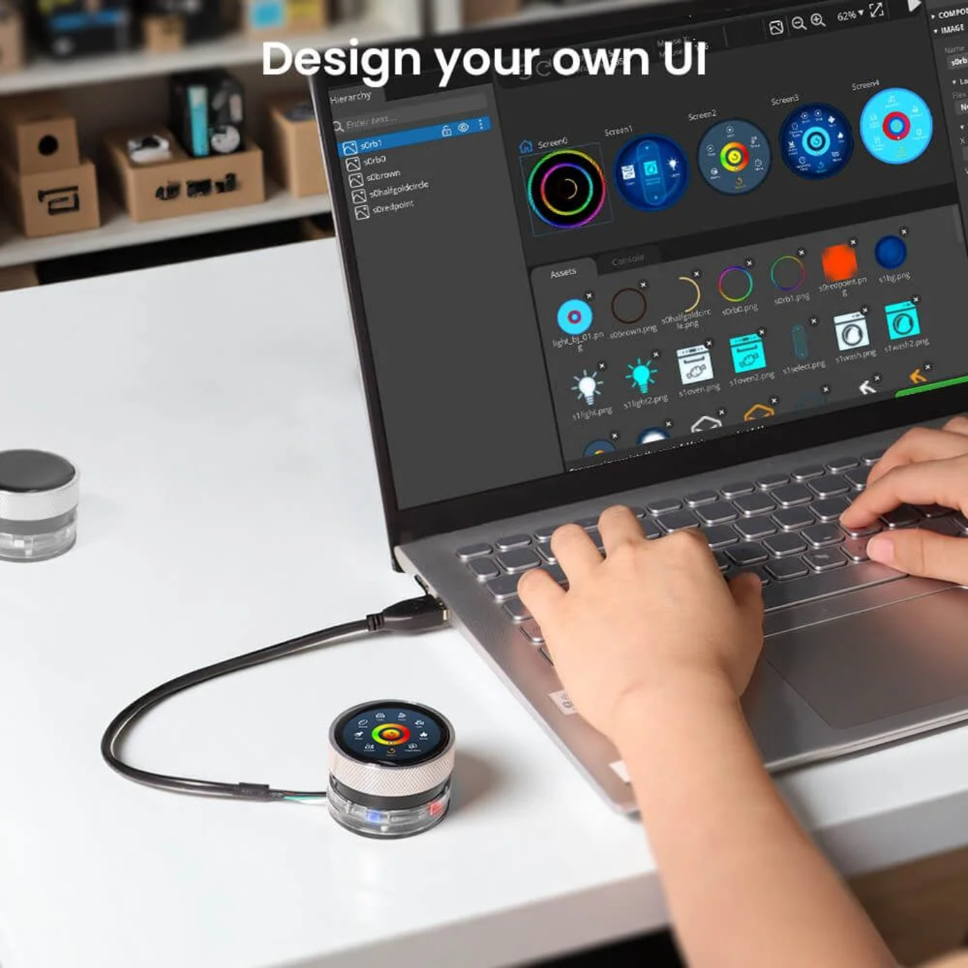 Elecrow CrowPanel 1.28 Inch ESP32 HMI Display with 240x240 IPS Round Touch Screen