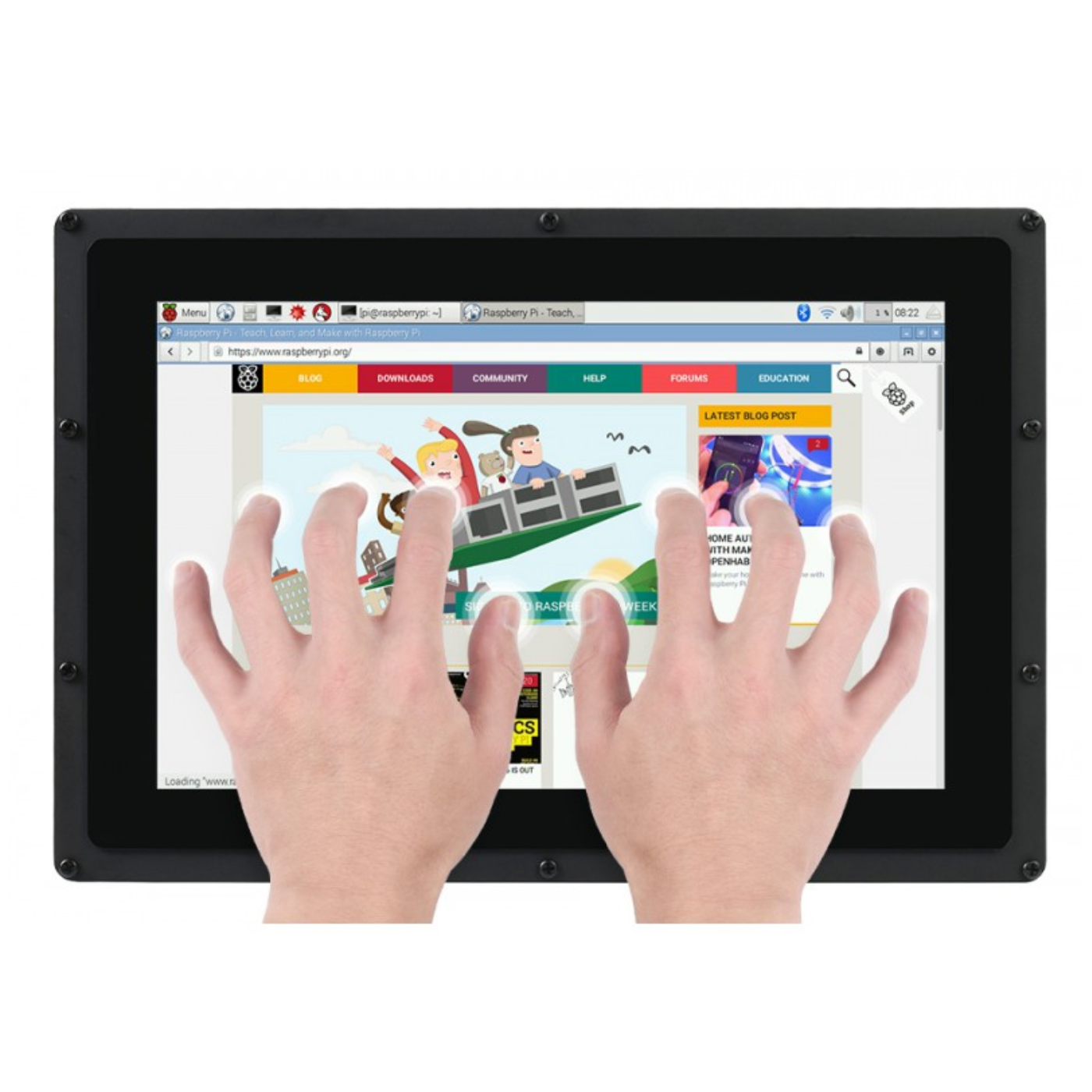 Original Waveshare 10.1 inch Raspberry Pi Touch Screen Display 1280x800 with Case