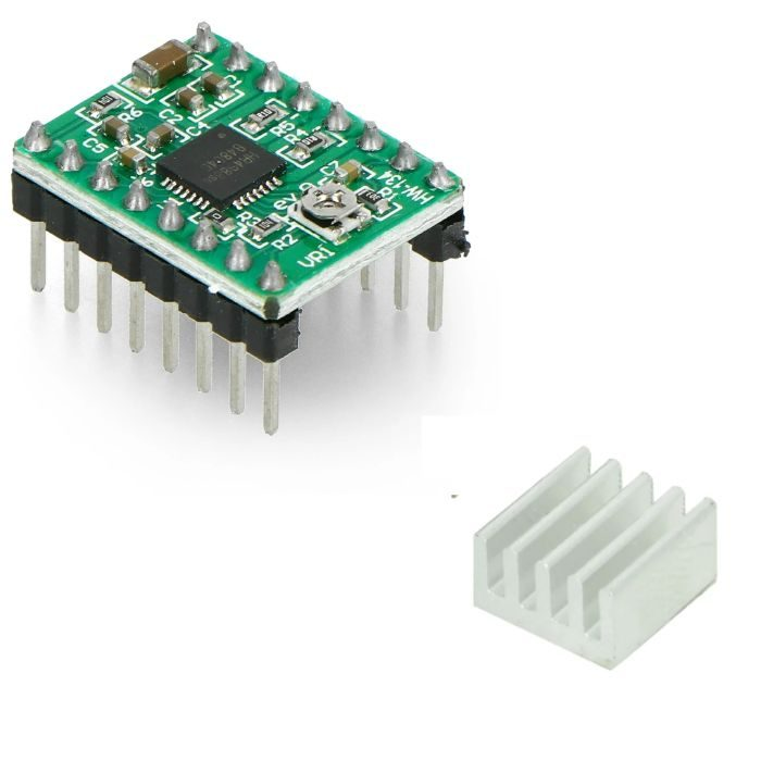 A4988 Stepper Motor Driver Module with Heat Sink For 3D Printer (Green)