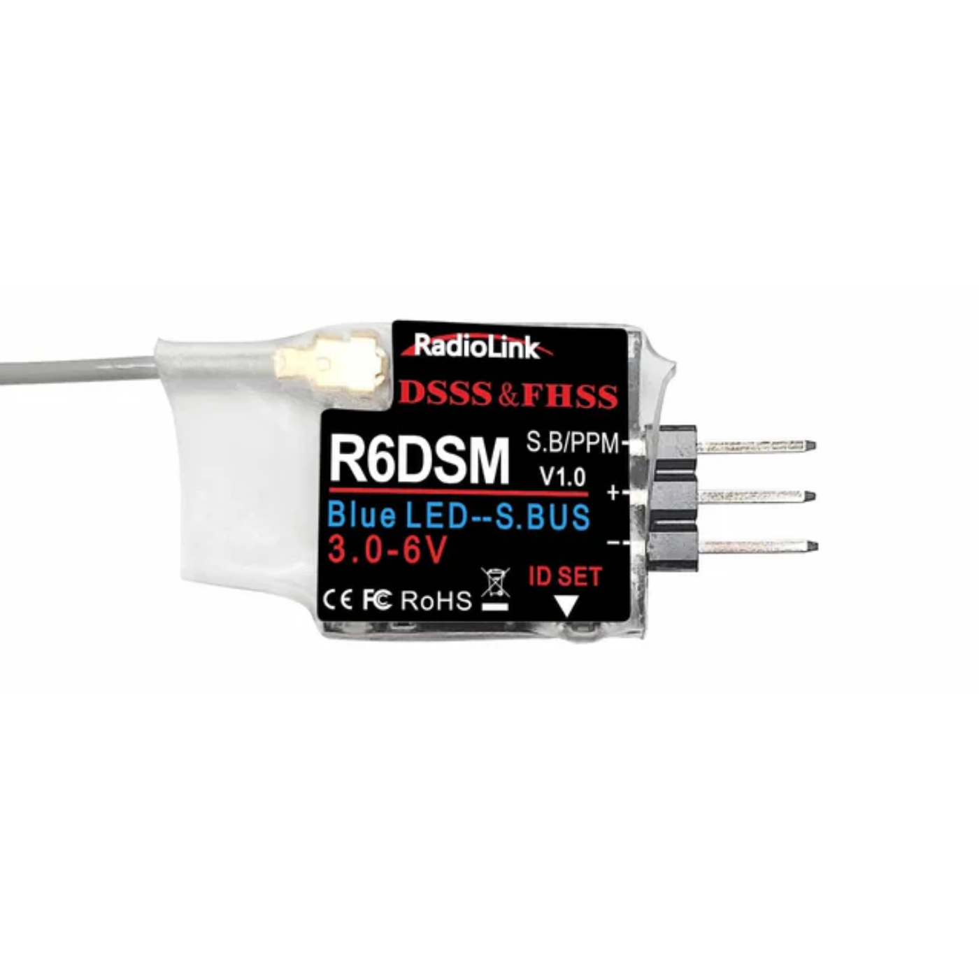 Radiolink R6DSM Mini Drone Receiver 2.4Ghz 10 Channels For Racing Drones, Quadcopter Aircrafts