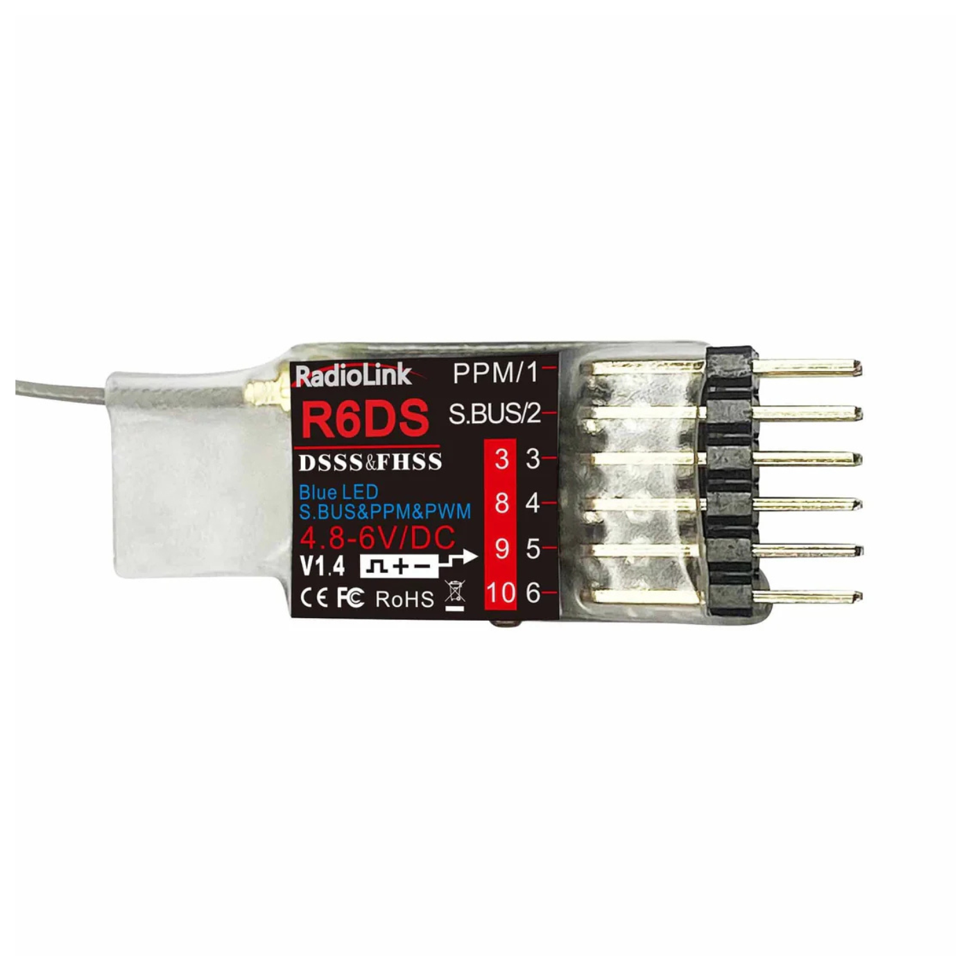 Radiolink R6DS 2.4GHz 6 Channel RC Receiver for Drones, Airplanes