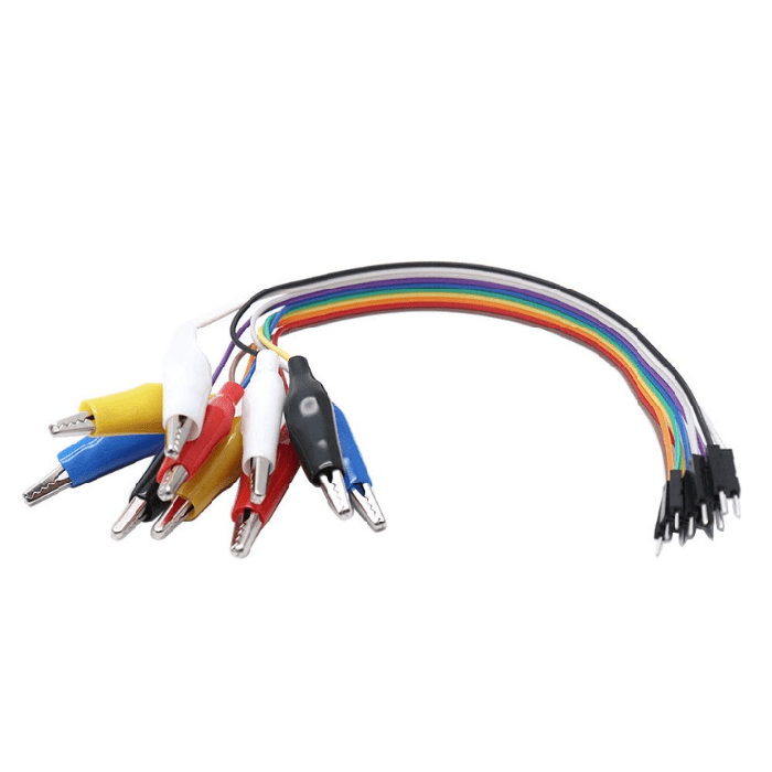 Iotcart SES-P-2351 20cm Alligator Clip to Male Jumper Wire - Test Lead for Prototyping