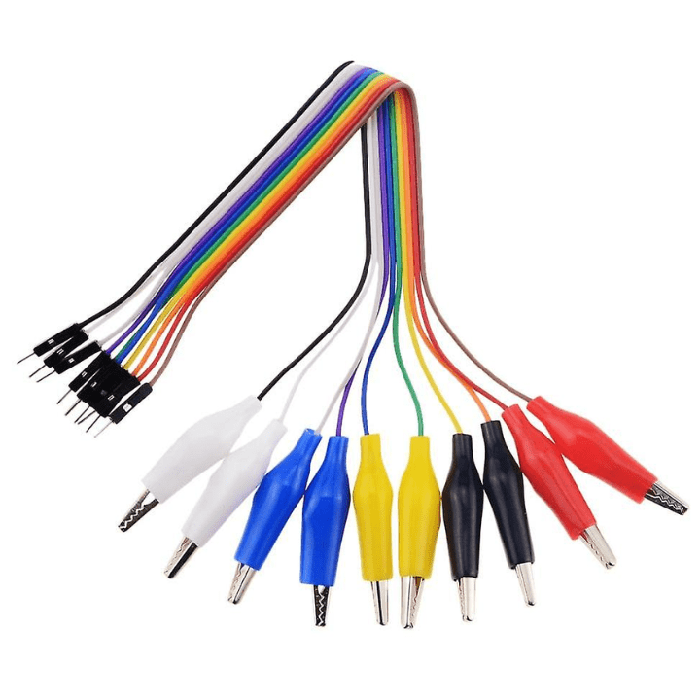 Iotcart SES-P-2351 20cm Alligator Clip to Male Jumper Wire - Test Lead for Prototyping