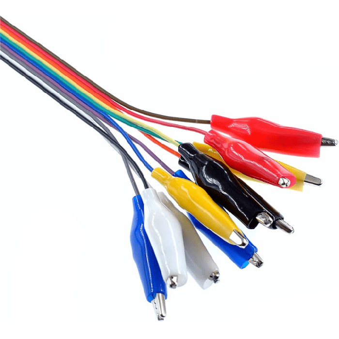 Iotcart SES-P-2351 20cm Alligator Clip to Male Jumper Wire - Test Lead for Prototyping